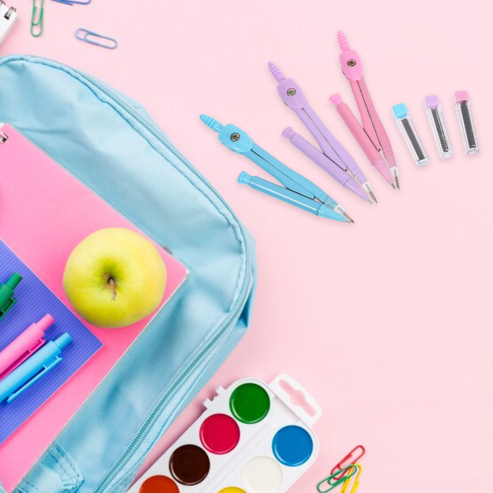 Math Geometry Set With Compass - مجموعة أدوات رسم هندسية تتضمن فرجارًا