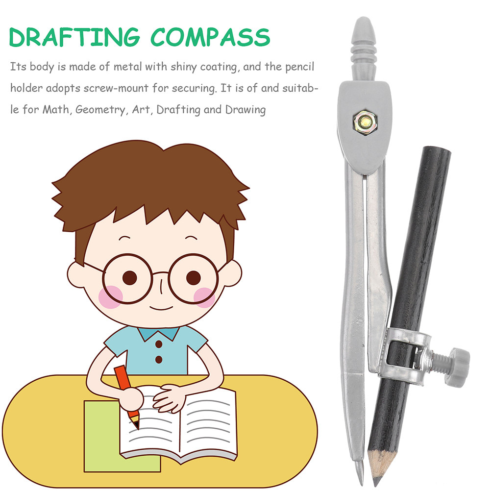 مجموعة من 5 قطع، مساطر رسم دائ - مراجعة Math Geometry Set With Compass وسعره
