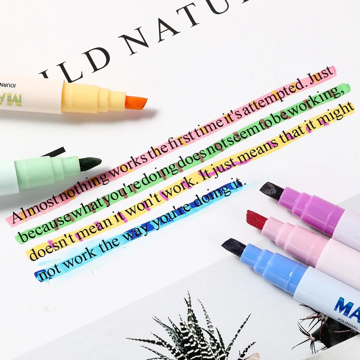 مجموعة أقلام تحديد سحرية متغير - مراجعة Pastel Highlighter Set Double Ended وسعره