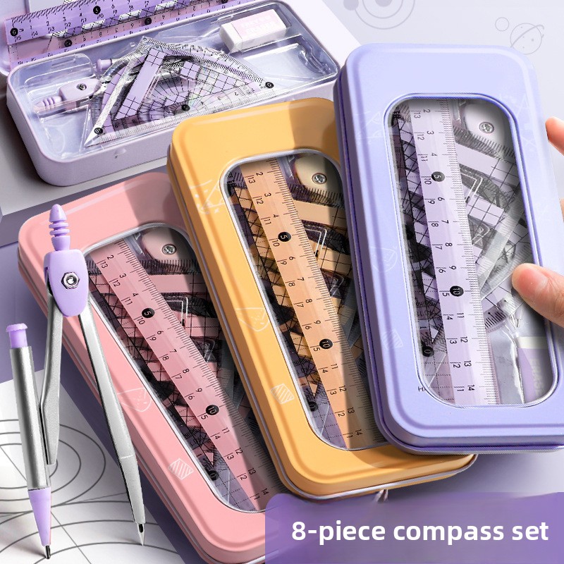 مجموعة أدوات هندسية مكونة من 8 - مراجعة Math Geometry Set With Compass وسعره